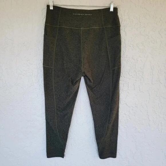 Victorias Secret Leggings Women Size 16 Heather Black Green High Rise Stretch - Picture 4 of 9